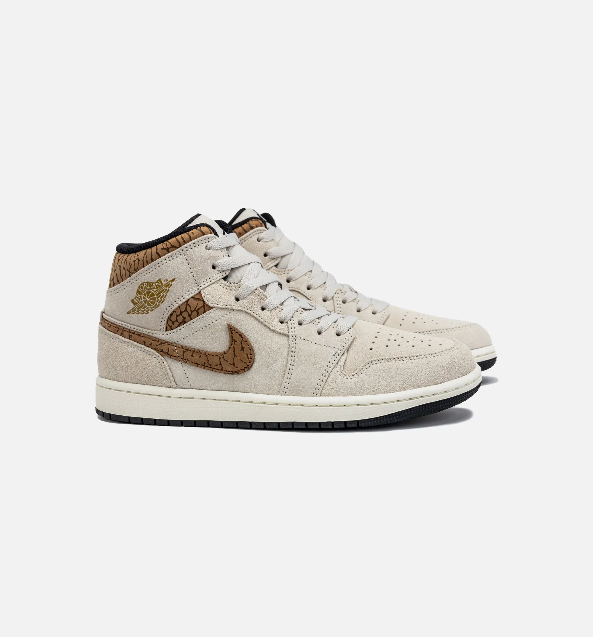 Air Jordan 1 Retro Mid SE Brown Elephant Mens Lifestyle Shoe - Light Orewood Brown/Metallic Gold sold by Nice Kicks Retail product image thumbnail 2