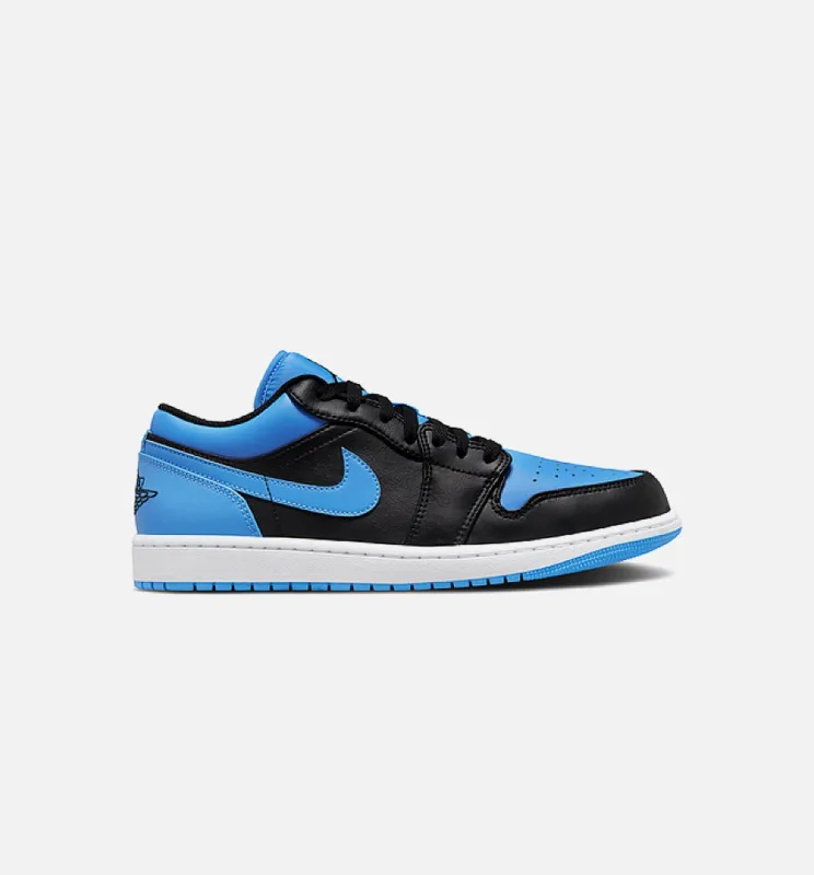 Air Jordan 1 Retro Low University Blue Mens Lifestyle Shoe - Black/Blue Free Shipping made by Jordan