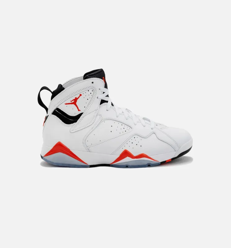 Air Jordan 7 Retro White Infrared Mens Lifestyle Shoe - White/Crimson made by Jordan