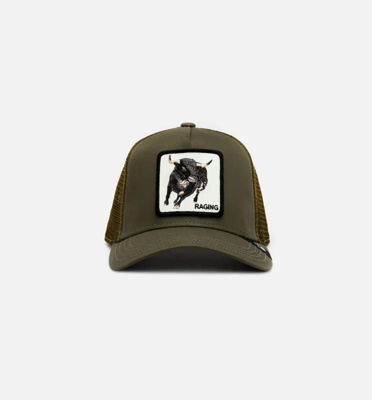 Road Rage Trucker Mens Hat - Olive made by Goorin Bros