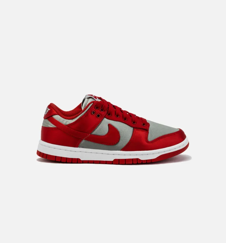 Dunk Low Satin Womens Lifestyle Shoe - Medium Grey/Varsity Red made by Nike
