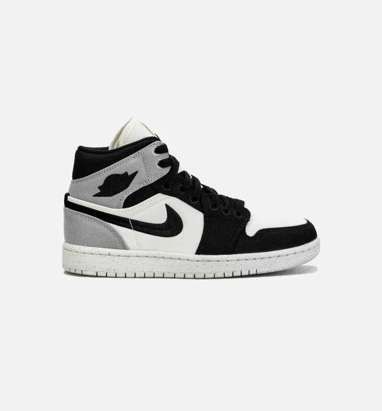 Air Jordan 1 Retro Mid SE Light Steel Grey Womens Lifestyle Shoe - Black/Grey made by Jordan