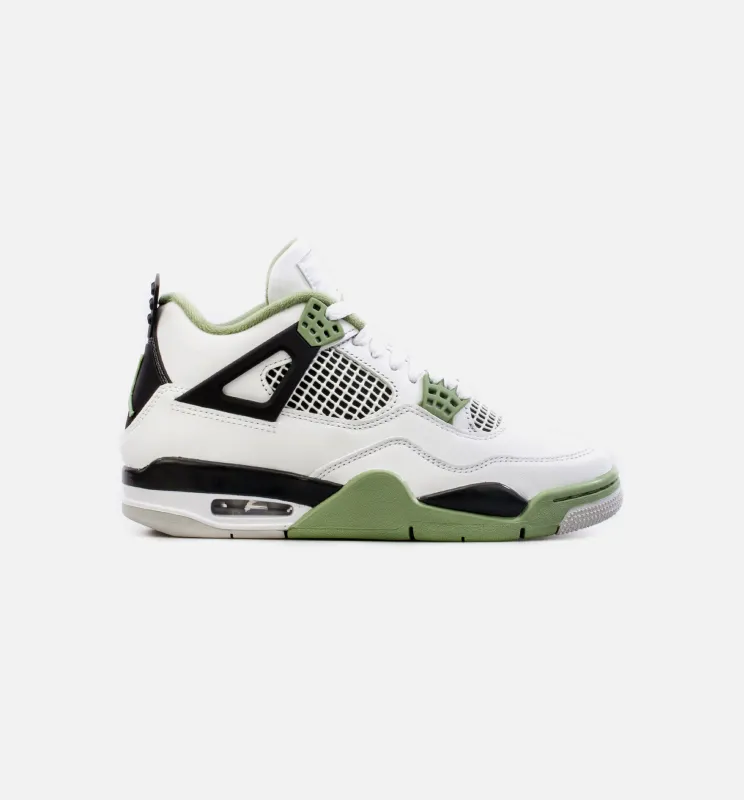 Air Jordan 4 Retro Oil Green Womens Lifestyle Shoe - White/Green Limit One Per Customer made by Jordan