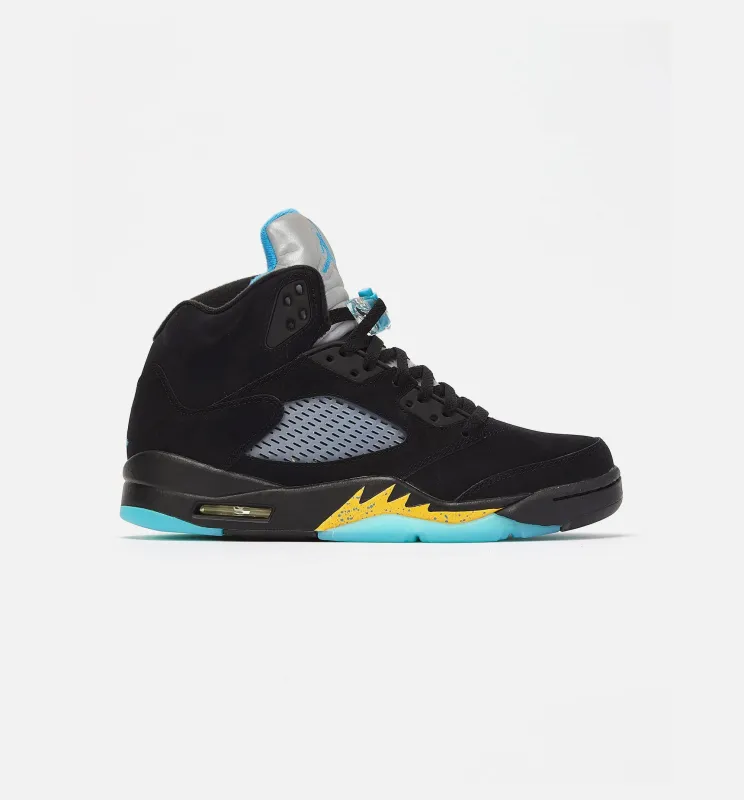 Air Jordan 5 Retro Aqua Mens Lifestyle Shoe - Black/Aqua Free Shipping made by Jordan
