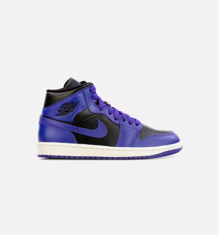 Air Jordan 1 Mid Womens Lifestyle Shoe - Black/Purple made by Jordan
