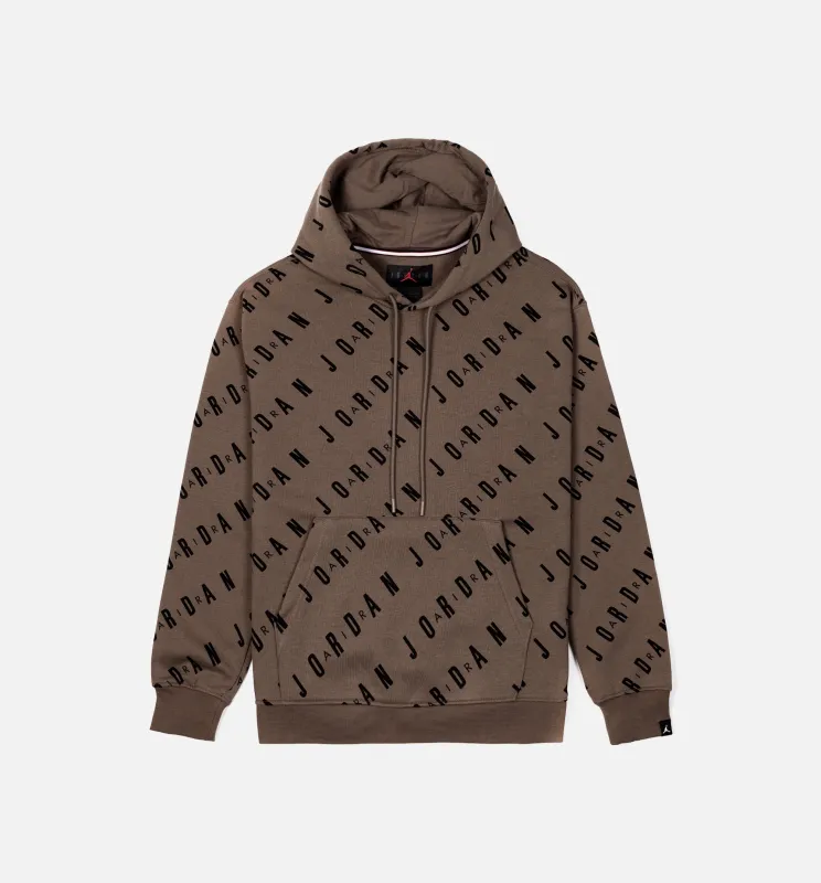 Essentials AOP Fleece Pullover Mens Hoodie - Brown made by Jordan