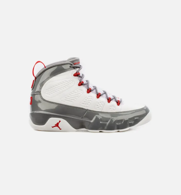 Air Jordan 9 Retro Fire Red Mens Lifestyle Shoe - White/Grey Free Shipping made by Jordan
