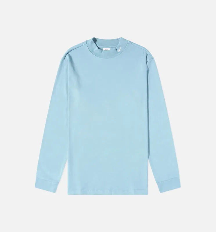 Mock Neck Mens Long Sleeve Shirt - Blue made by Nike