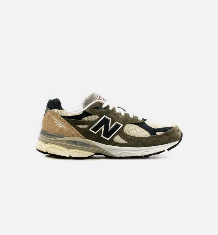 MADE in USA 990v3 Mens Lifestyle Shoe - Olive Green/ White made by Nice Kicks Retail