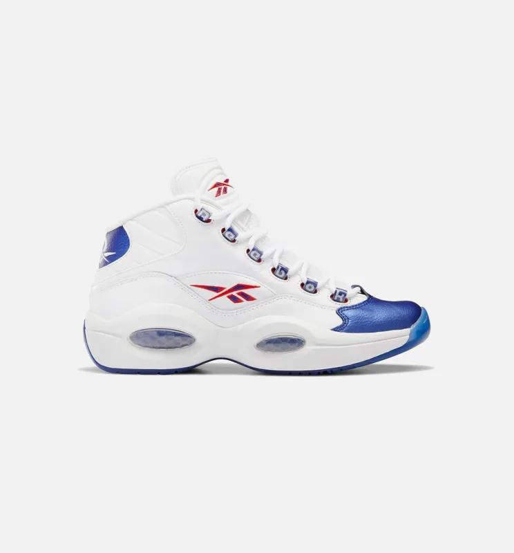 Question Mid Blue Toe Mens Lifestyle Shoe - White/Blue made by Reebok