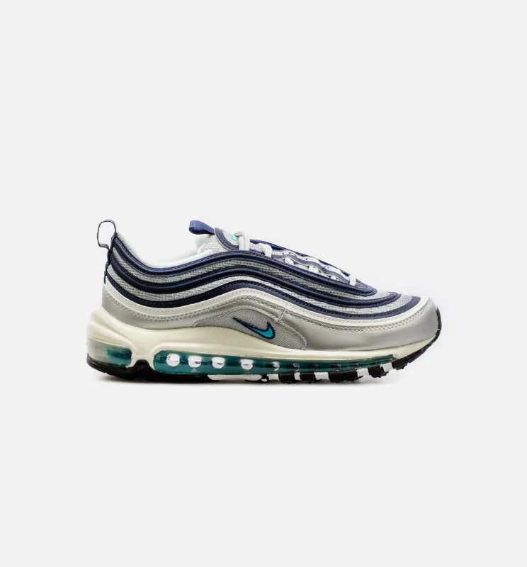 Air Max 97 Metallic Silver Chlorine Blue Womens Lifestyle Shoe - Grey/Blue made by Nike