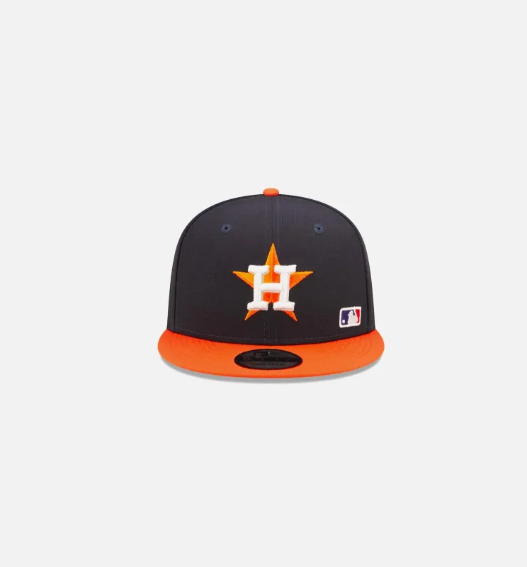 Houston Astros Backletter Arch 9FIFTY Snapback Mens Hat - Blue/Orange made by New Era