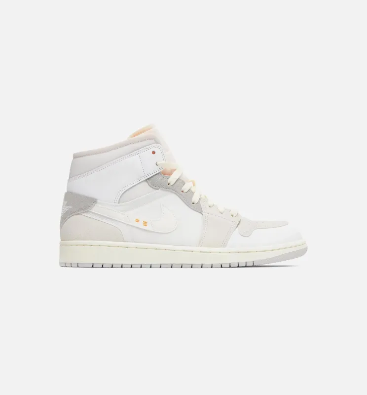 Air Jordan 1 Mid Craft Mens Lifestyle Shoe - White/Grey/Beige made by Jordan