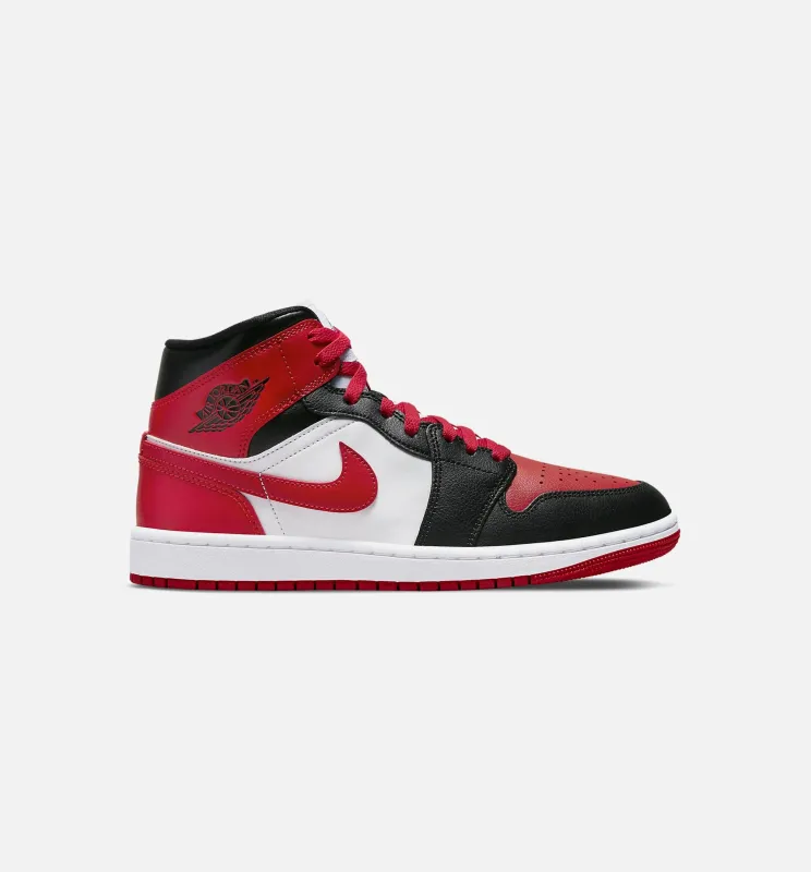 Air Jordan 1 Mid Bred Toe Womens Lifestyle Shoe - Black/Red made by Jordan