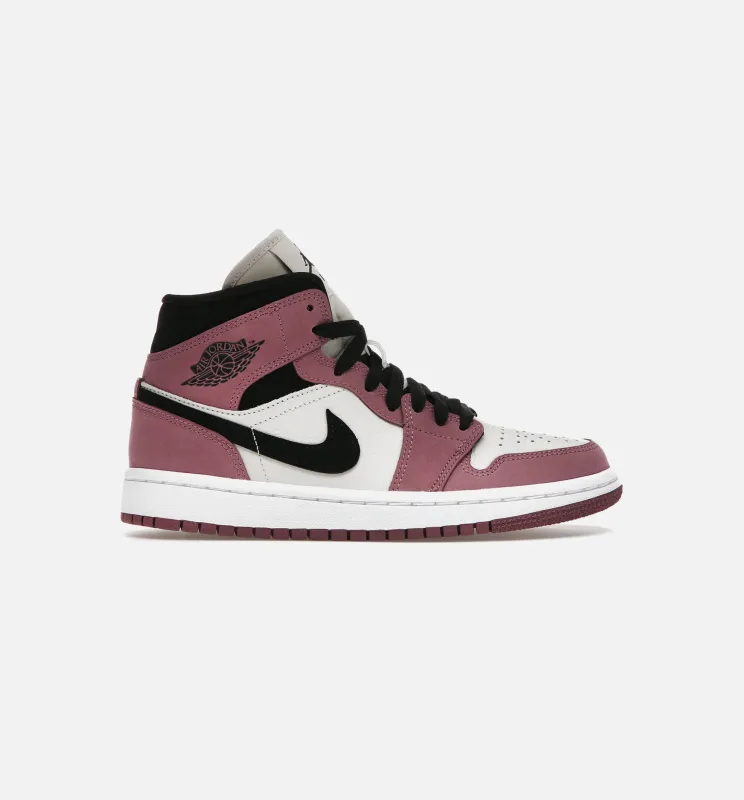 Air Jordan 1 Mid Mulberry Womens Lifestyle Shoe - Mulberry/Black made by Jordan