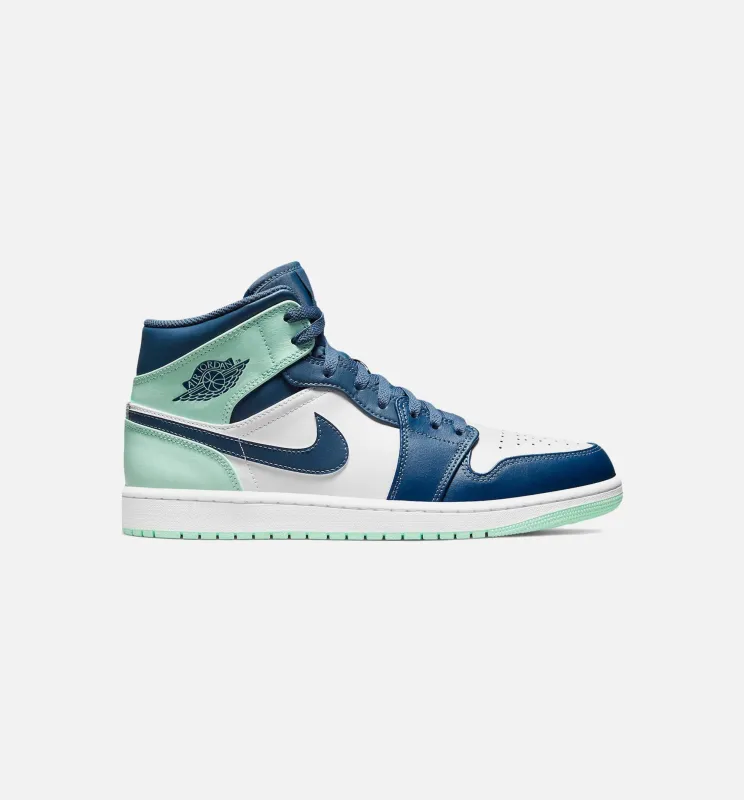 Air Jordan 1 Mid Blue Mint Mens Lifestyle Shoe - Navy Blue/Mint Free Shipping made by Jordan