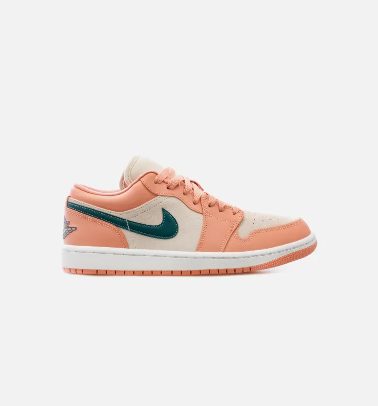 Air Jordan 1 Low Light Madder Root Womens Lifestyle Shoe - Light Madder Root/Dark Teal Green made by Jordan