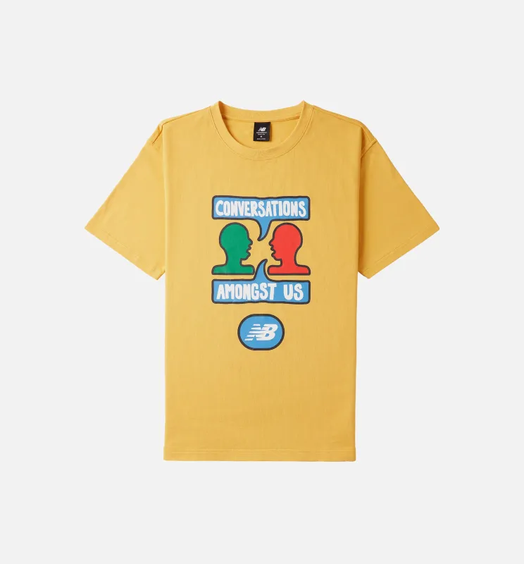 Conversations Amongst Us Mens Short Sleeve Shirt - Yellow made by New Balance