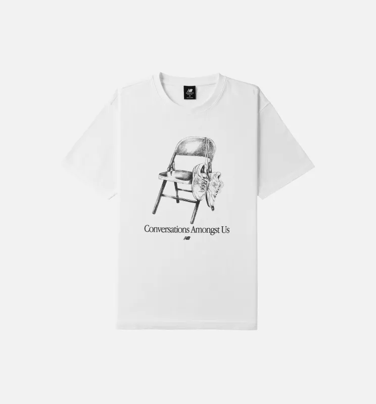 Conversations Amongst Us 550 Graphic Mens Short Sleeve Shirt - White made by New Balance