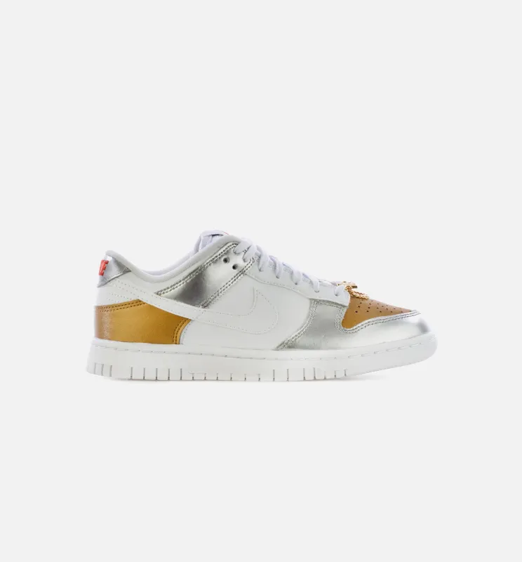 Dunk Low Metallic Womens Lifestyle Shoe - Gold/White/Silver made by Nike