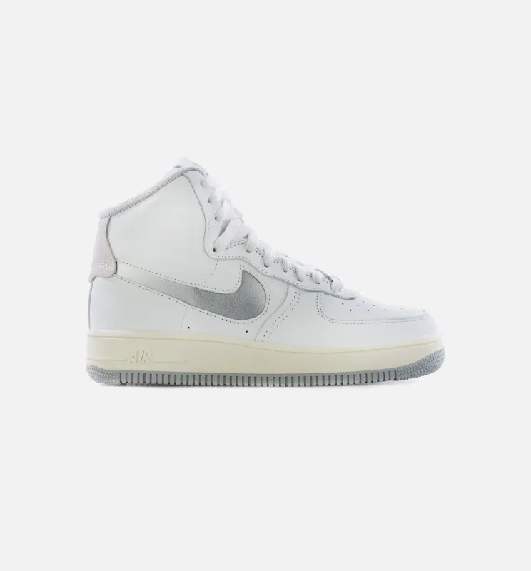 Air Force 1 High Sculpt Silver Womens Lifestyle Shoe - White/Silver made by Nike