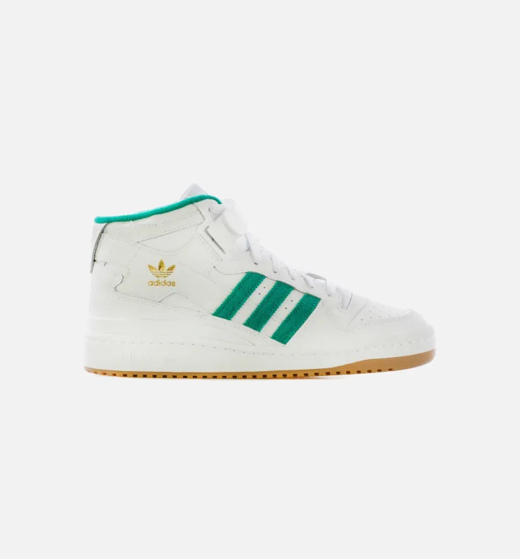 Forum Mid Mens Lifestyle Shoe - Cloud White/Gold Metallic/Gum made by Adidas
