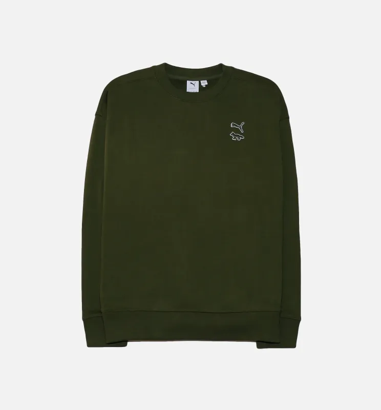 Maison Kitsune Crew Mens Crew - Green sold by Nice Kicks Retail