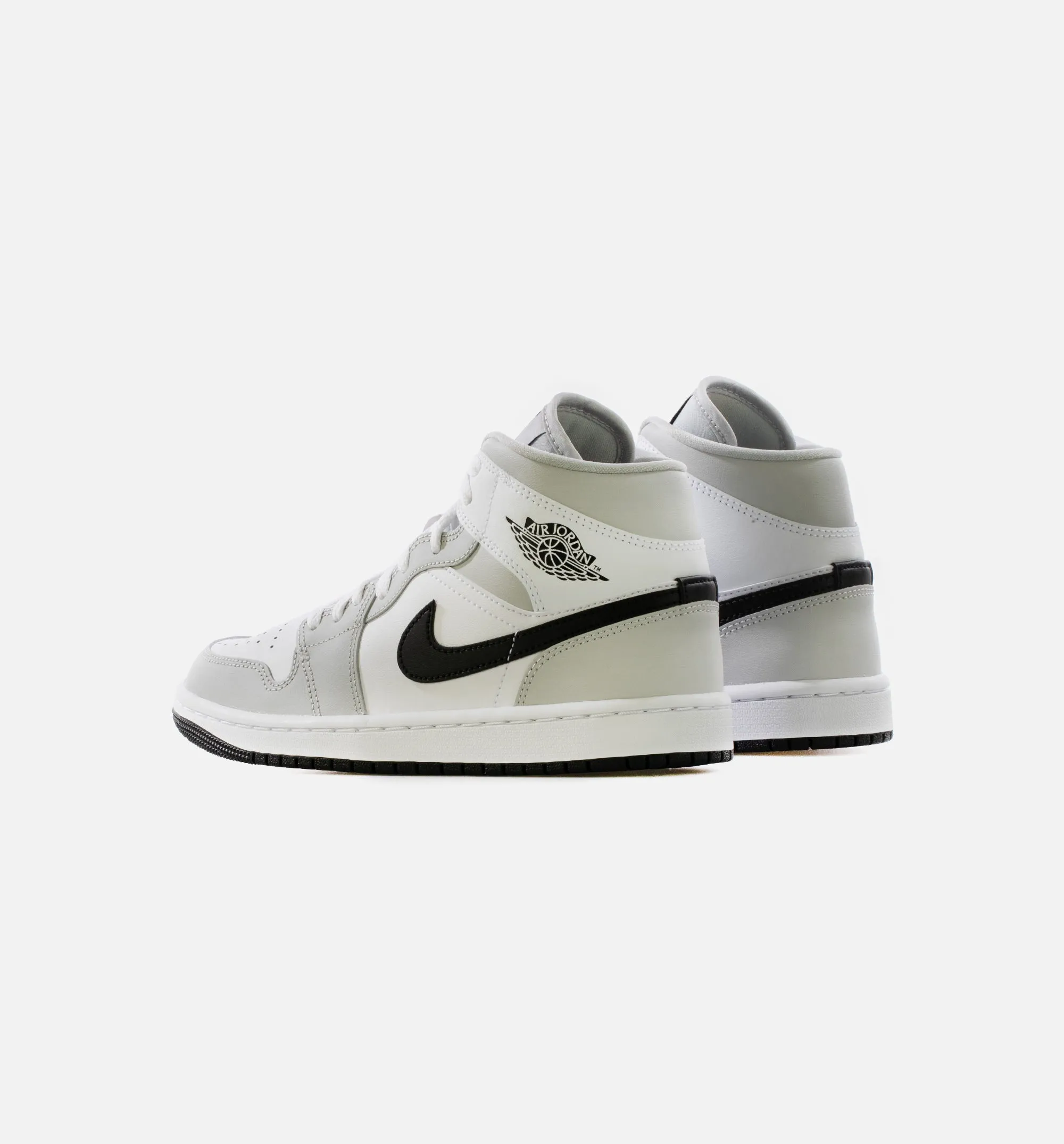 Air Jordan 1 Mid Light Smoke Grey Womens Lifestyle Shoe - White/Light Smoke Grey/Black Limit One Per Customer sold by Nice Kicks Retail product image thumbnail 3