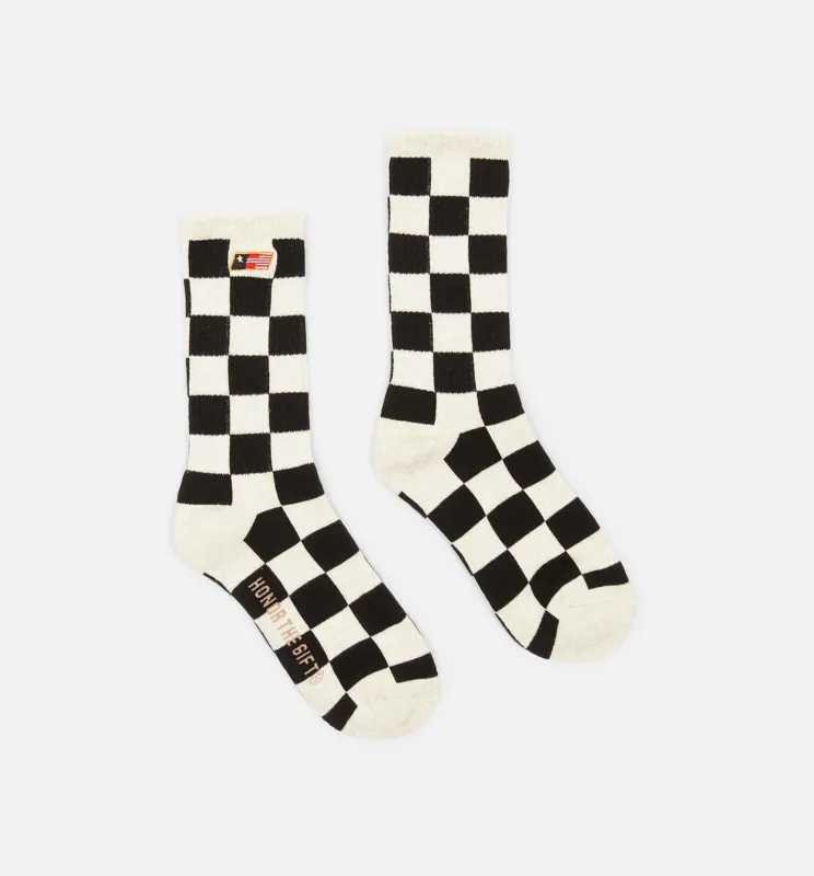 Jazz Check Socks Mens Socks - Black made by Nice Kicks Retail