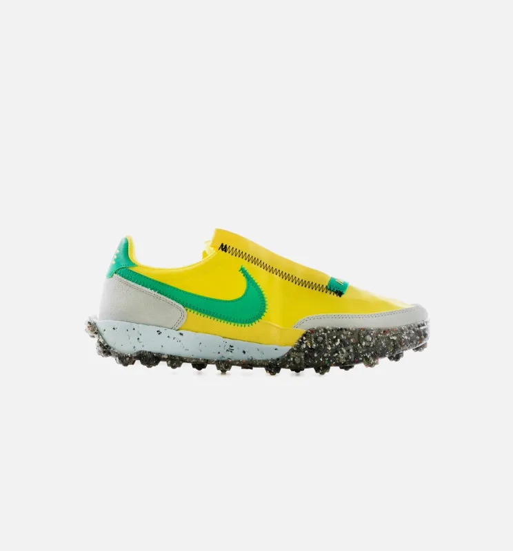 Waffle Racer Crater Womens Lifestyle Shoe - Yellow Strike/Photon Dust/Chambray Blue/Roma Green made by Nike