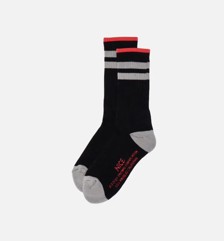 Nice Kicks Striped Sock Mens Socks - Black/Gray/Red made by Nice Kicks Retail