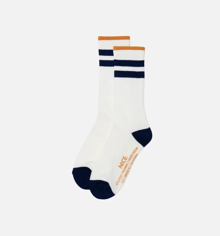 Nice Kicks Striped Sock Mens Socks - Navy/Gold made by Nice Kicks Retail
