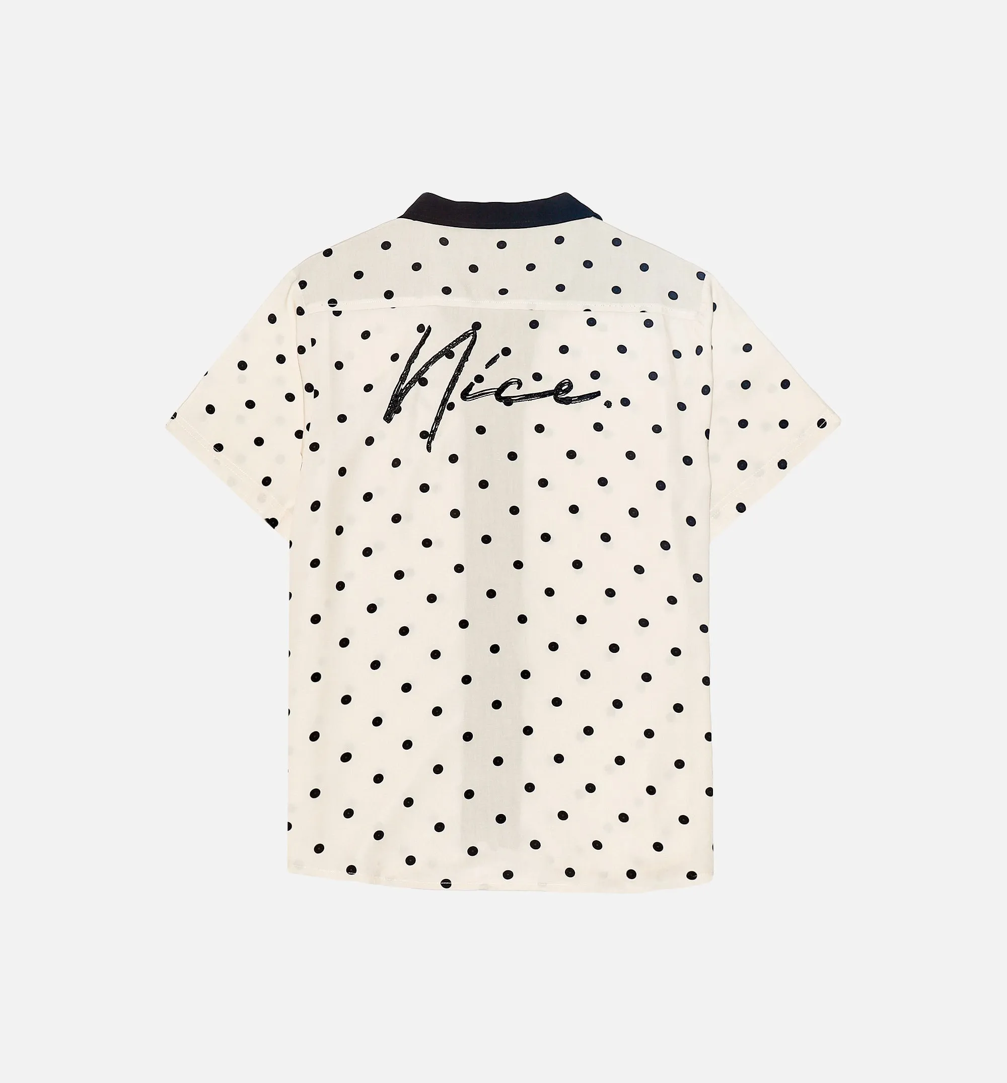 Nice Polka Dot Short Sleeve Rayon Shirt Mens Top - Cream sold by Nice Kicks Retail product image thumbnail 2