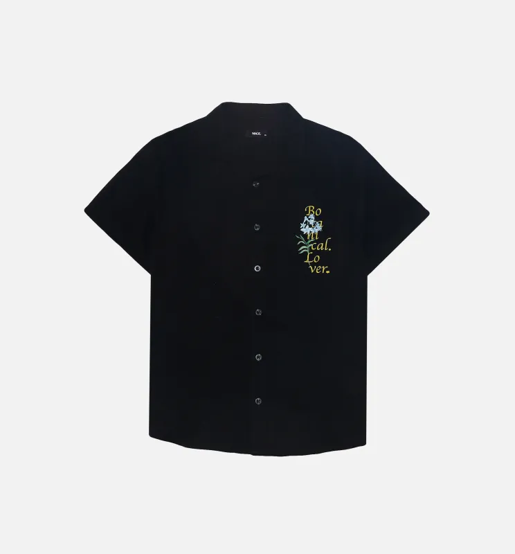 Botanical Short Sleeve Rayon Shirt Mens Shirt - Black made by Nice Kicks Retail