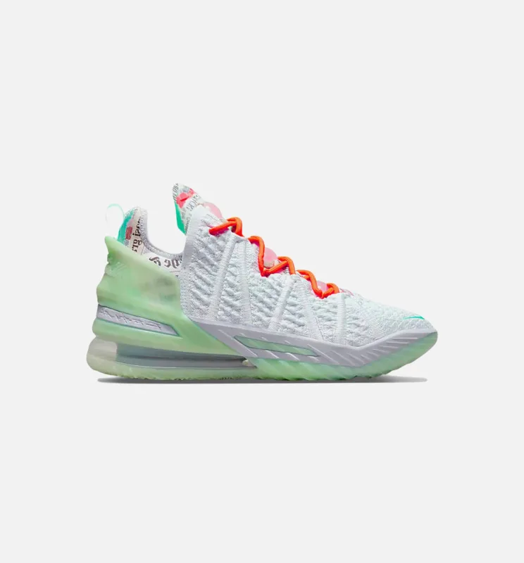 LeBron 18 Mens Basketball Shoes -  Blue Tint made by Nike