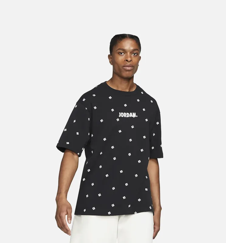 MJ All Over Print Short Sleeve Mens T-Shirt - Black made by Jordan