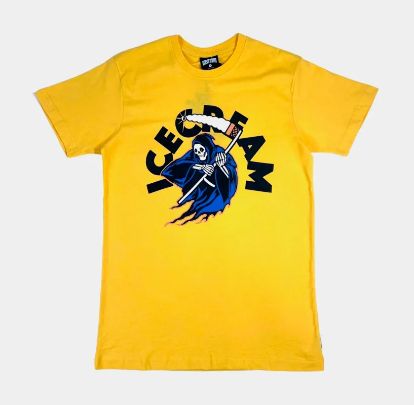 Dont Fear the Reaper Short Sleeve Mens T-Shirt - Yellow sold by Nice Kicks Retail