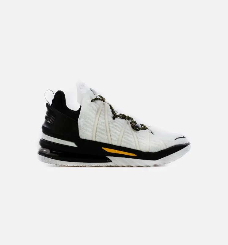 Lebron 18 Home Mens Basketball Shoe - White/Black/Yellow sold by Nice Kicks Retail