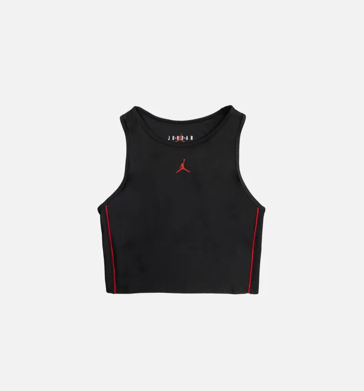 Essential Crop Top Womens Bra - Black/Red made by Jordan