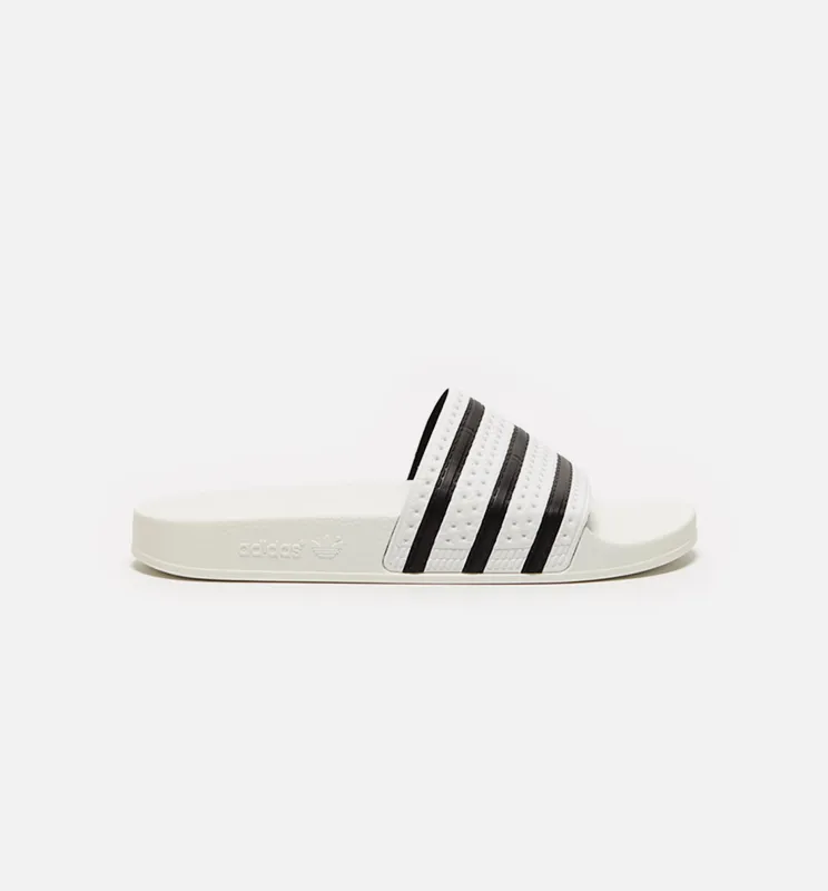 Adilette Mens Slides - White/Black made by Adidas