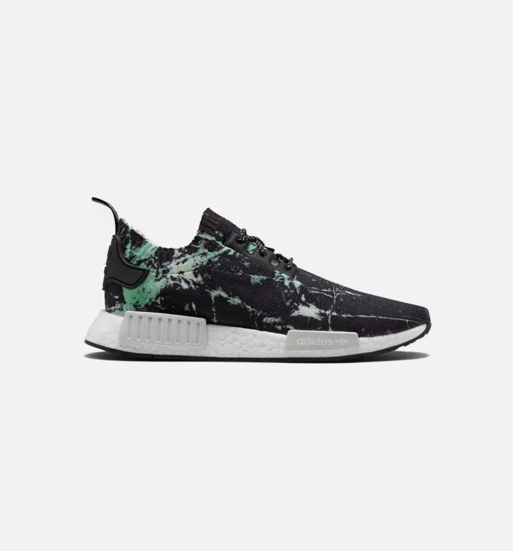 NMD R1 Primeknit Green Marble Mens Shoe - Black/White/Green made by Adidas