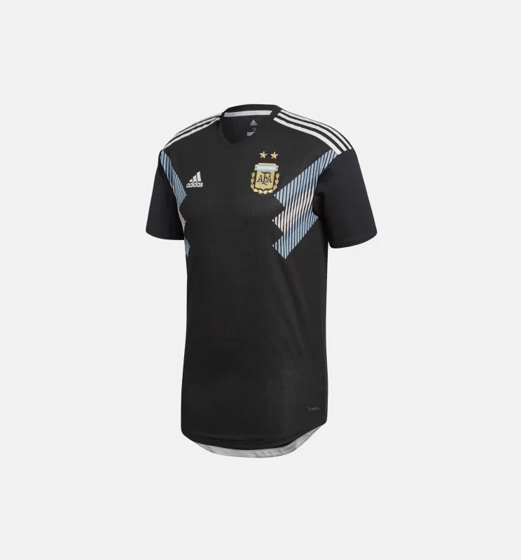 Argentina Away Authentic Mens Jersey - Black/Blue made by Adidas