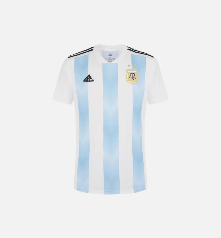 Argentina Home Authentic Mens Jersey - White/Blue made by Adidas