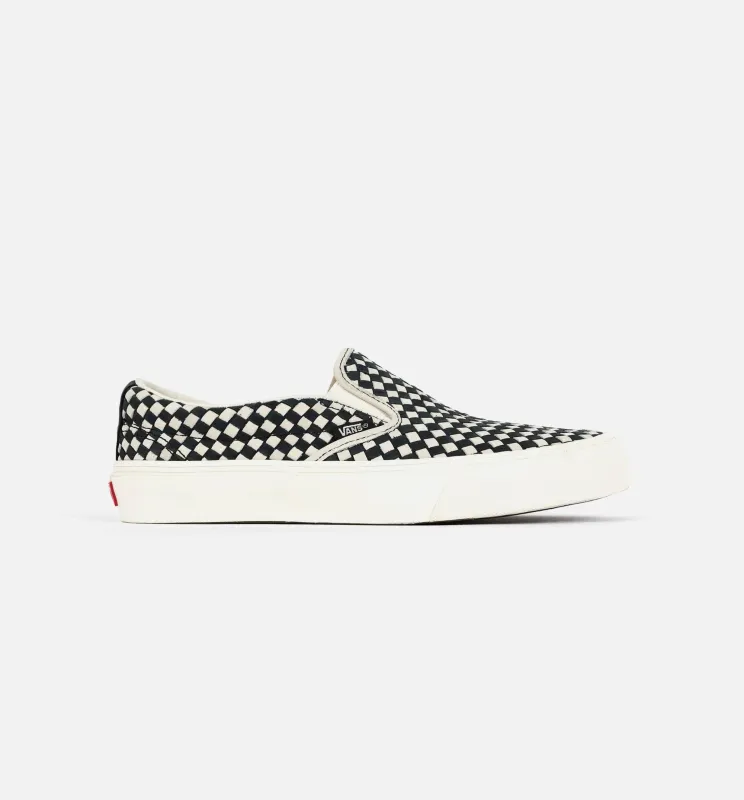 Vans Vault X Taka Hayashi Woven Slip-On 66 LX Men's Shoe - Dress Blue/Peachy Keen/Off White made by Vans