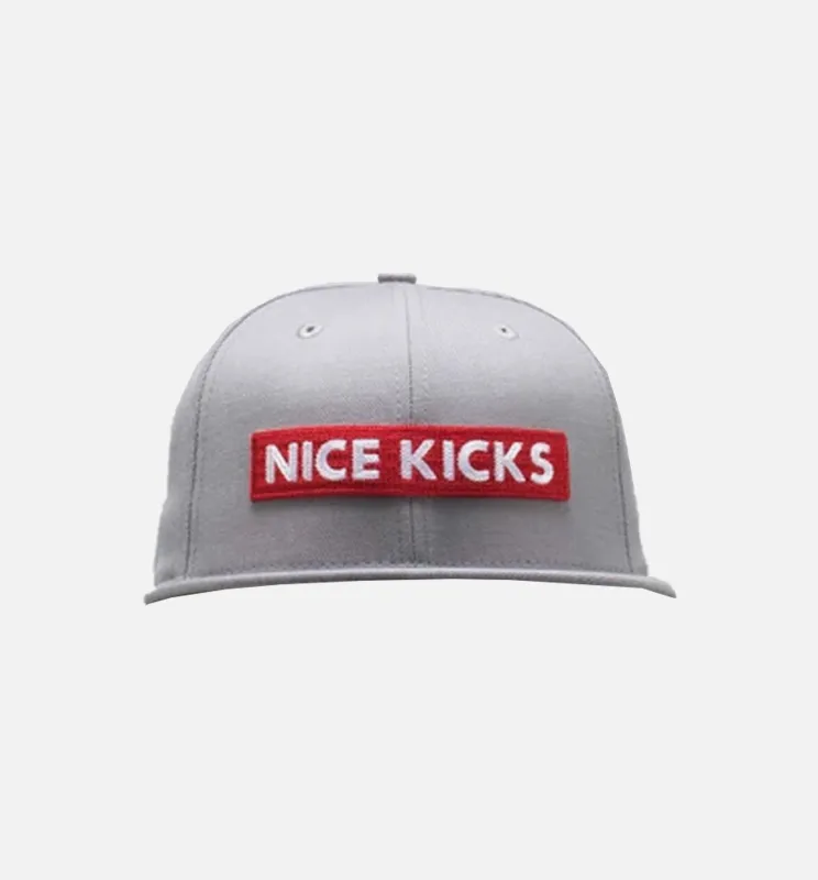 Nice Kicks Box Logo Snapback Hat - Grey/Red made by New Era