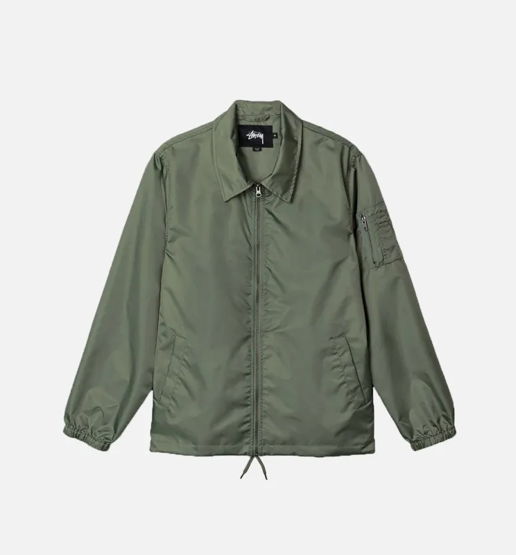 Flight Satin Coach Jacket Mens Jacket - Olive Green made by Nice Kicks Retail