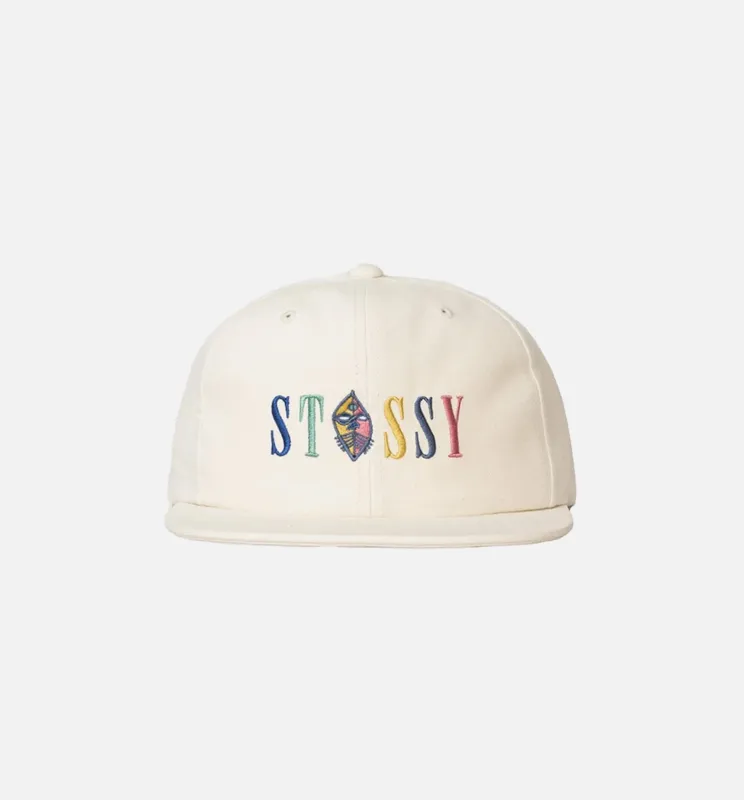 Mask Logo Strapback Mens Hat - White made by Stussy