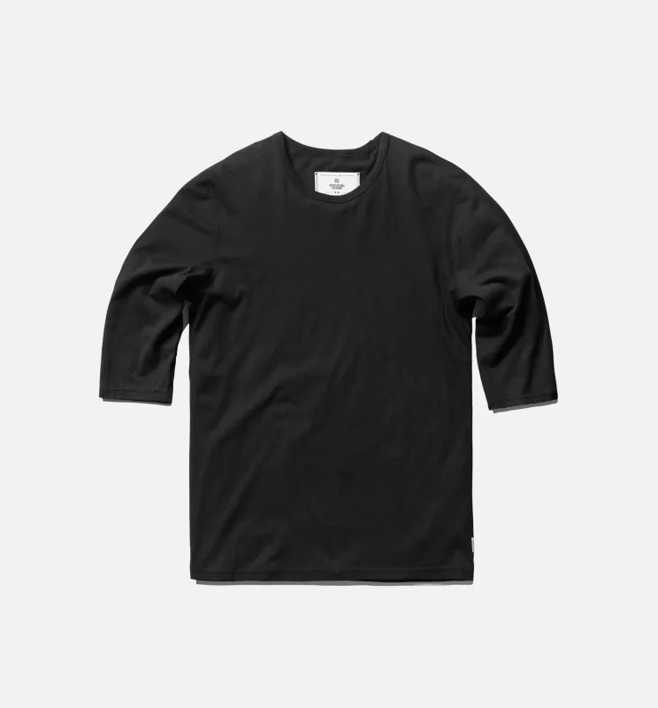 Mesh Jersey 3/4 Sleeve Mens Tee - Black sold by Nice Kicks Retail