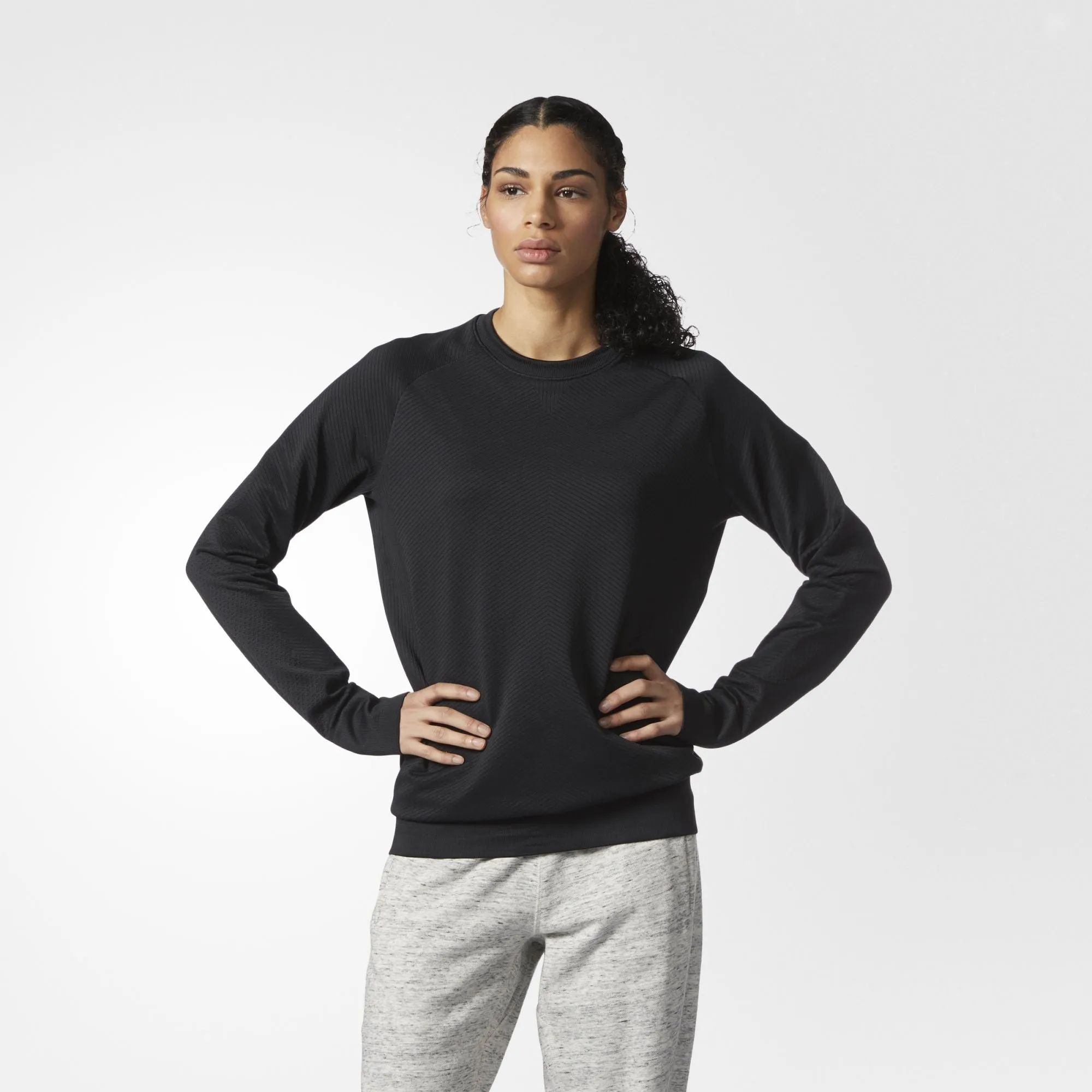 adidas Athletics X Reigning Champ Primeknit Crew Sweatshirt Women's - Black sold by Nice Kicks Retail product image thumbnail 3