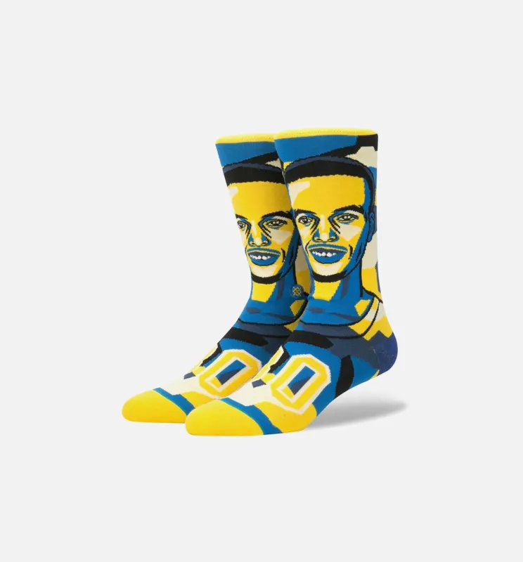 Stephen Curry Mosaic NBA Legends Classic Crew Socks Men's - Royal Blue/Yellow sold by Nice Kicks Retail